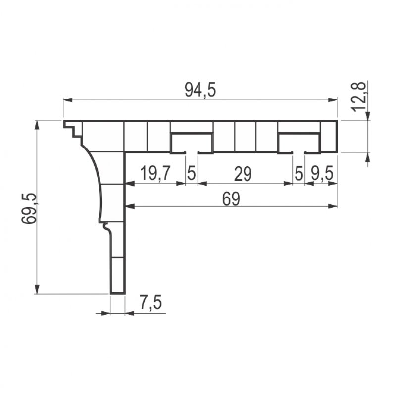 Garnišna plafonska PVC sa maskom 2,0 m tamni orah - dvokanalna