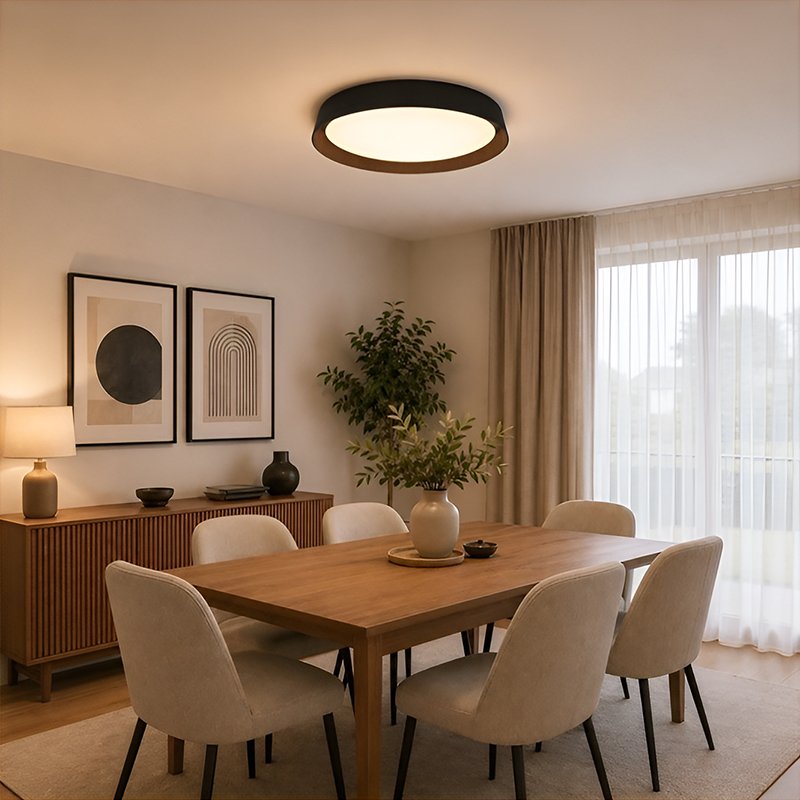 LED plafonjera SOLEA 122 CCT crna drvo