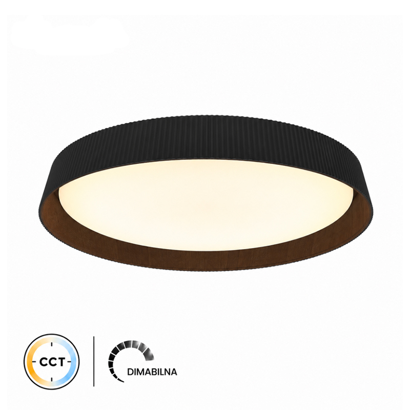 LED plafonjera SOLEA 122 CCT crna drvo