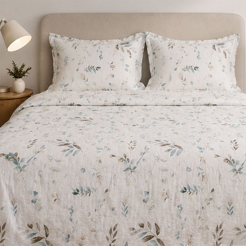 Prekrivač SET BLOOM 200x220 - White Blue